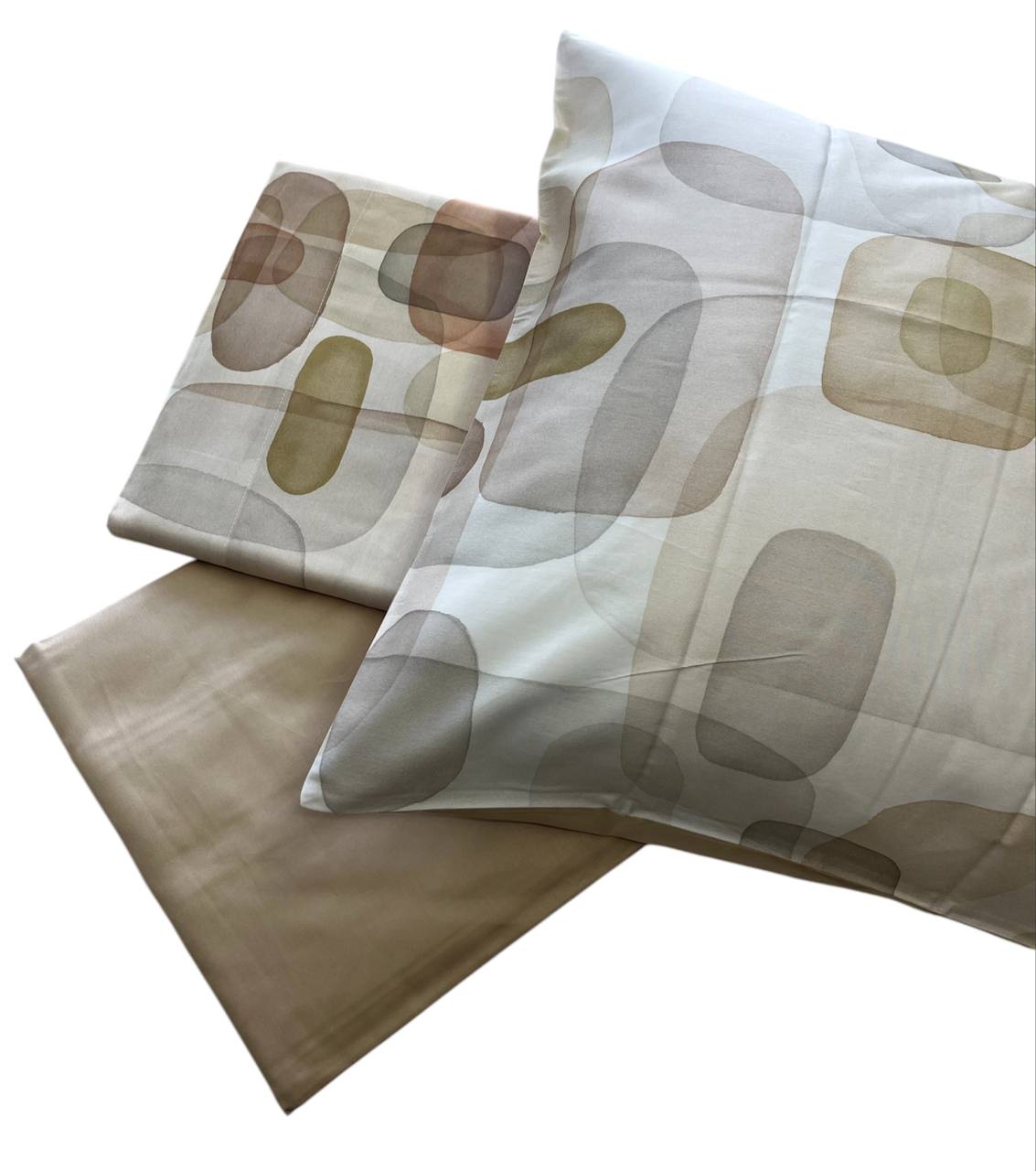 Completo lenzuolo copriletto matrimoniale Aqua Beige Sabbia