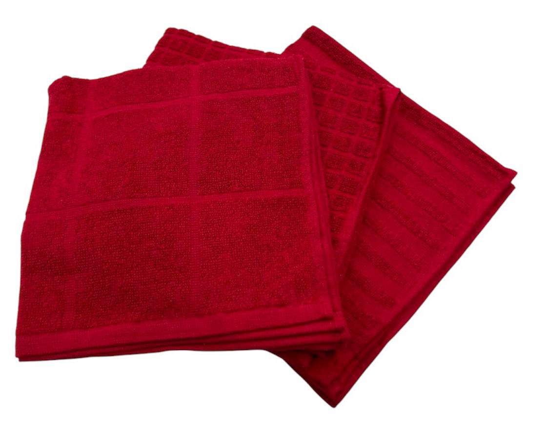 3 Strofinacci 50x50cm in spugna di cotone 100%