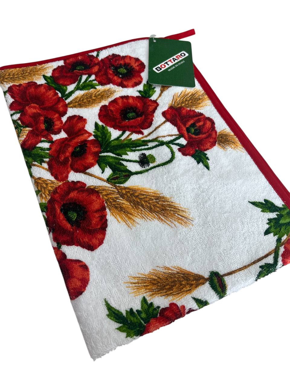 Strofinaccio in spugna di cotone 50x70cm Papaveri rosso