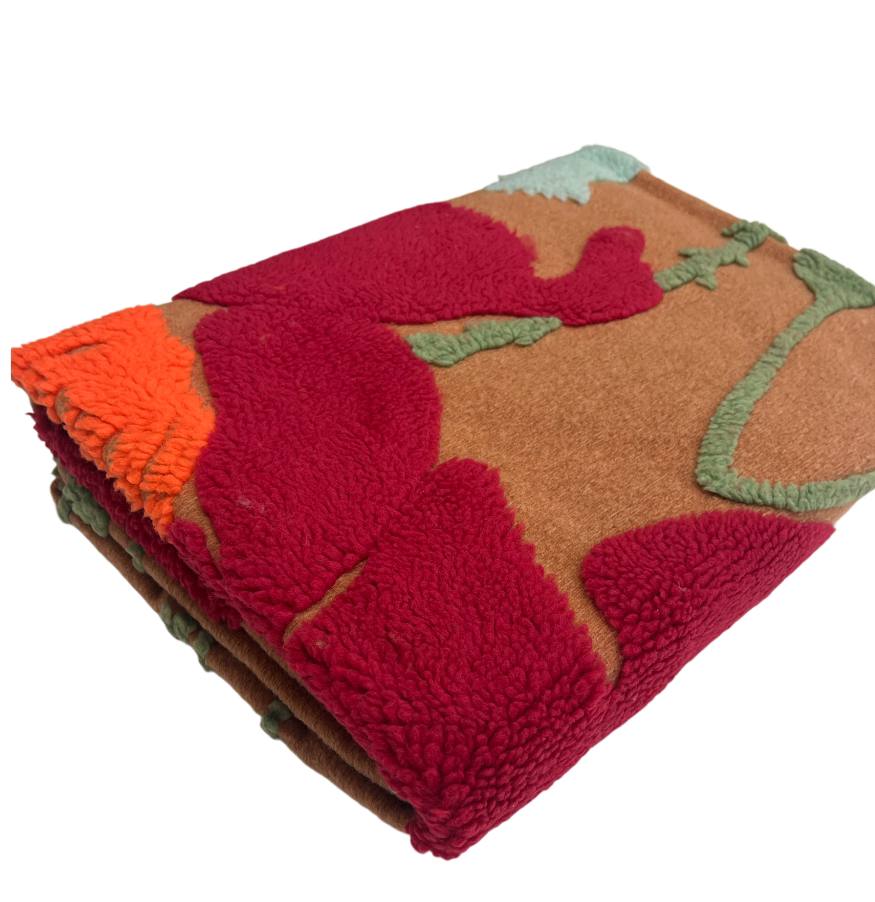 Plaid lavorato jacquard 130x170cm Poppy Giallo ambra