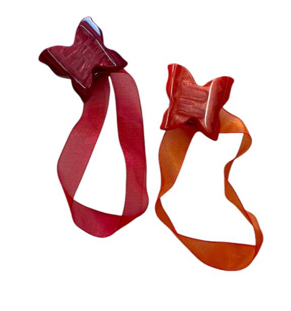 Coppia calamite per tende in madreperla farfalle piccole