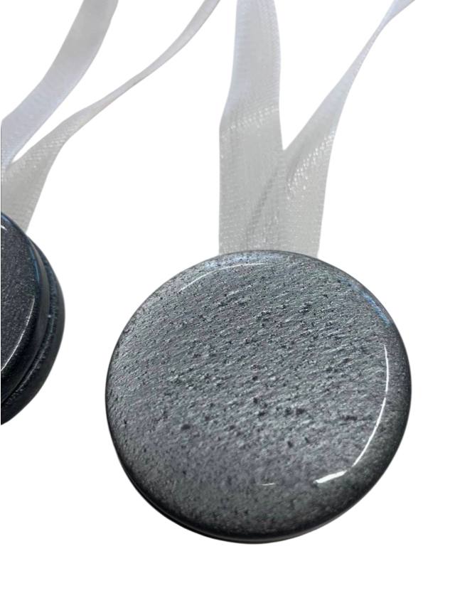 Coppia calamite per tenda in madreperla colore grigio