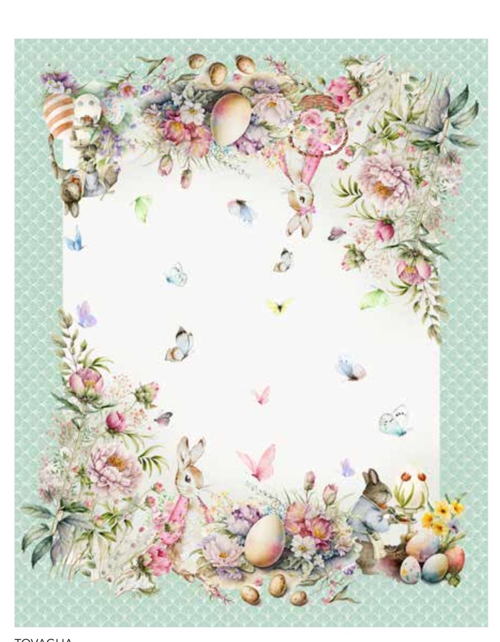 Tovaglia Pasqua Easter Eggs Acqua