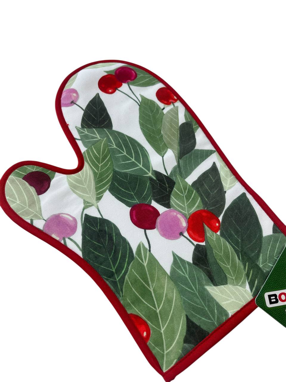 Guanto forno Marinella ciliegie rosso