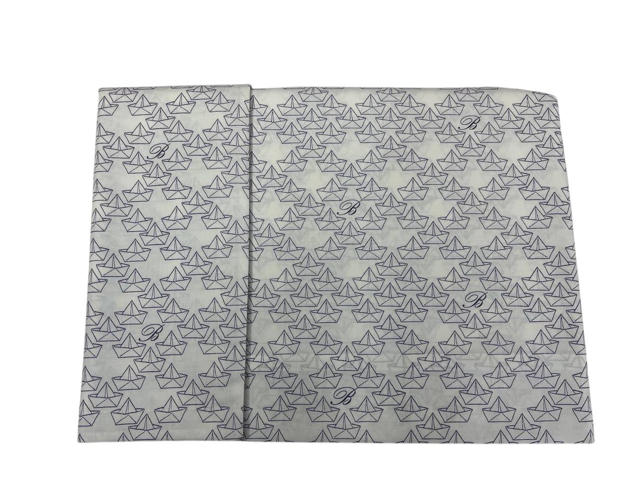Completo lenzuola culla baby Barchetta Blu