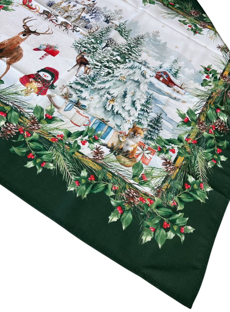 Centrotavola Antimacchia Christmas Village 95x95cm