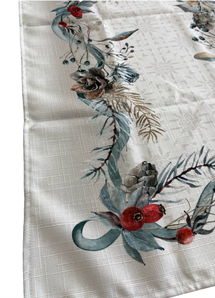 Runner 50x150cm antimacchia Bacche Rosse