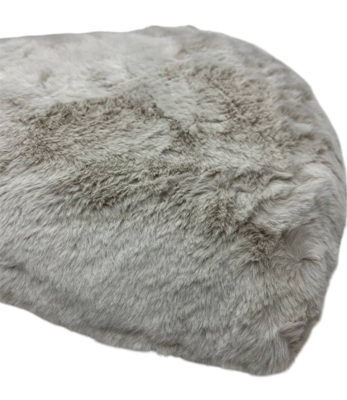 Cuscino a cuore 40x40cm in eco pelliccia bordeaux / corda
