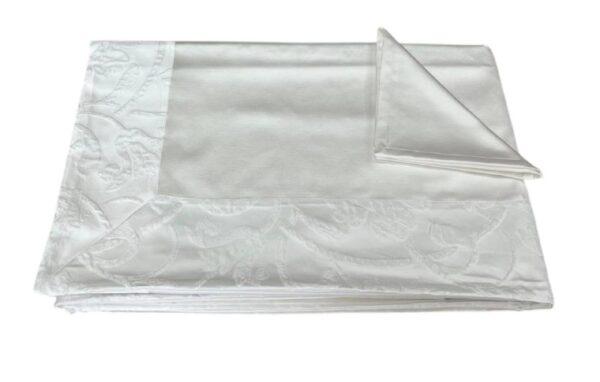 Coordinato letto copriletto+ completo lenzuola+cuscino arredo+ centrini+ servizio x12 Iris ghiaccio