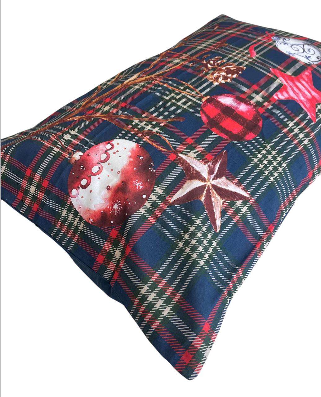 Coppia (2) federe cotone Natale 50x80cm