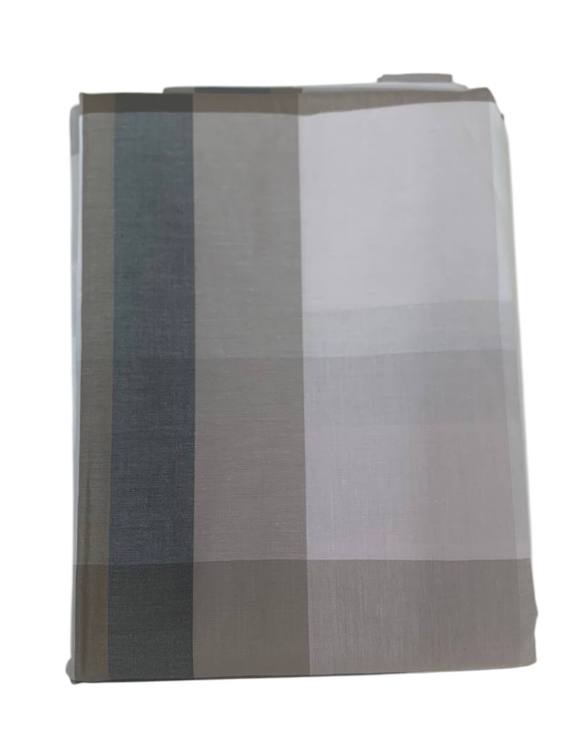 Coppia federe tinto in filo percalle Olaf Check grigio ardesia
