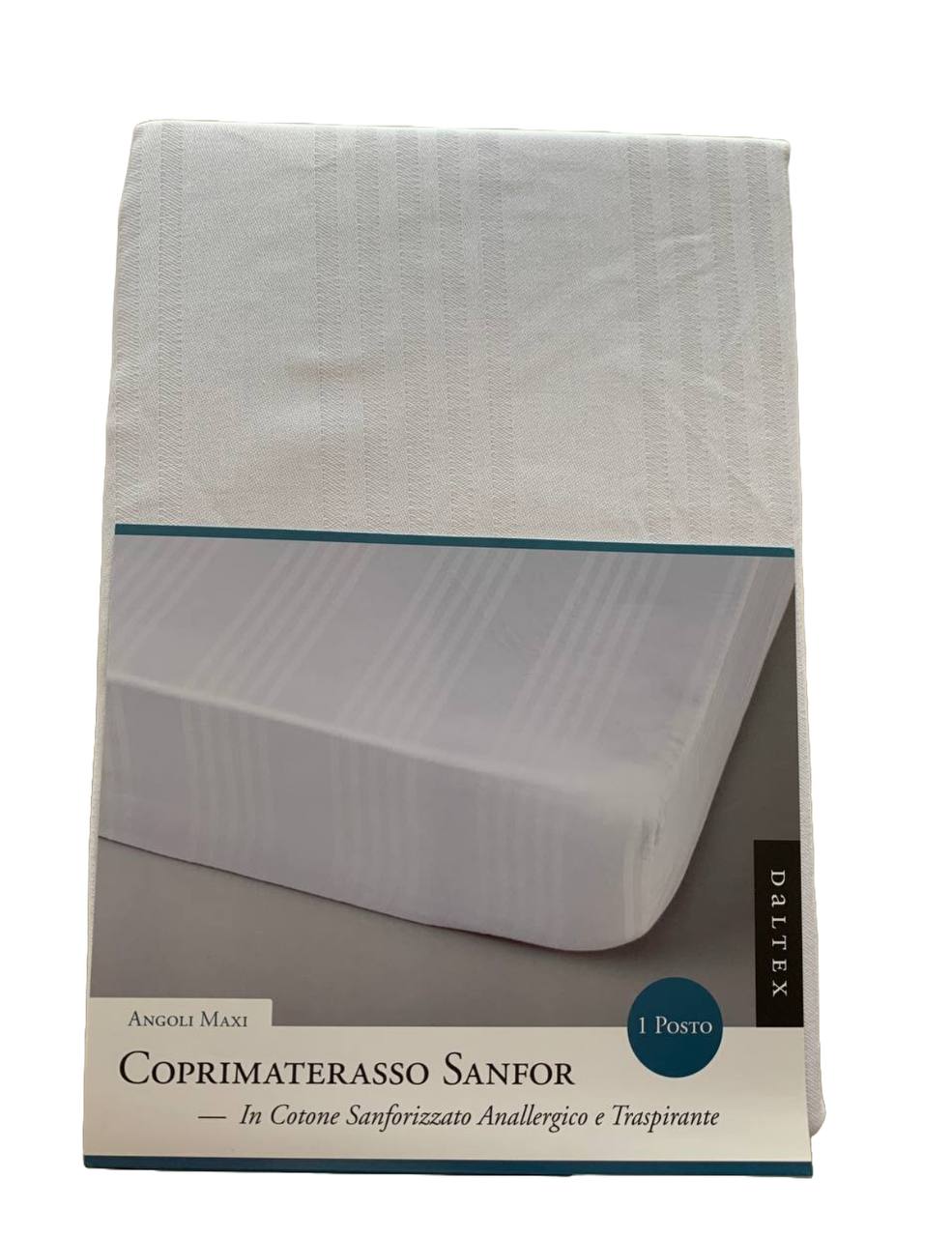Coprimaterasso 1 piazza in cotone con angoli maxi