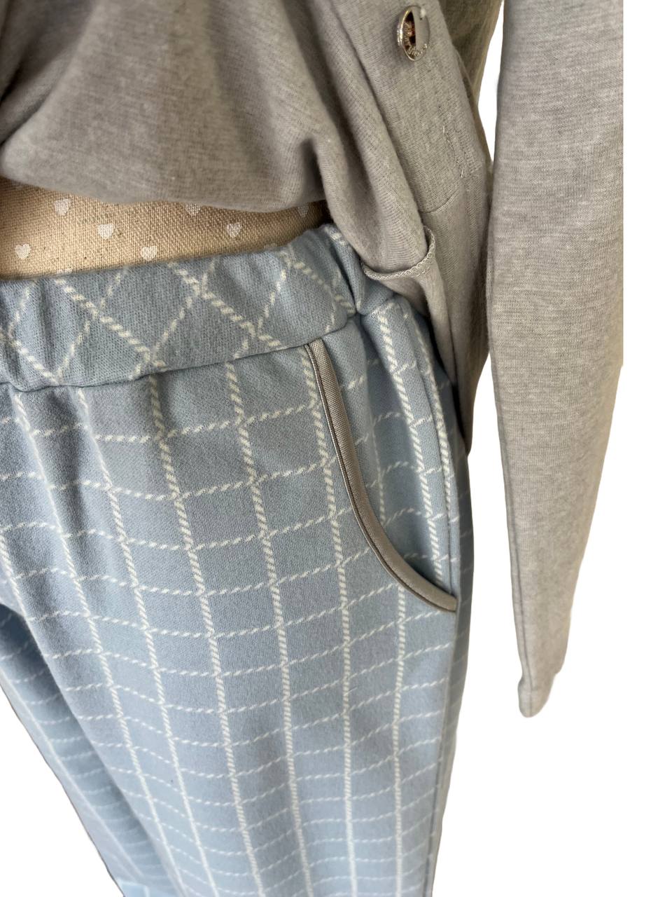 Pigiama donna in caldo cotone punto milano