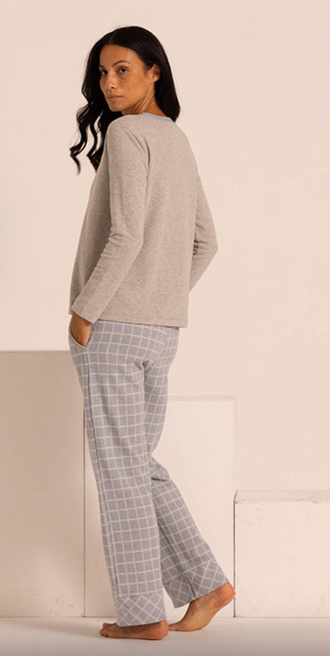 Pigiama donna in caldo cotone punto milano