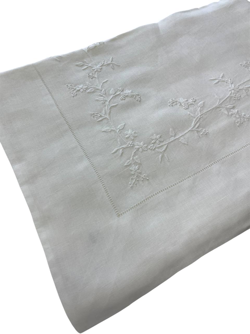 Completo Lenzuola matrimoniale Ricamo Bianco Art 7794