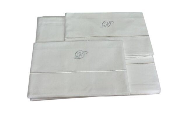 Completo lenzuola matrimoniale Linea percalle latte