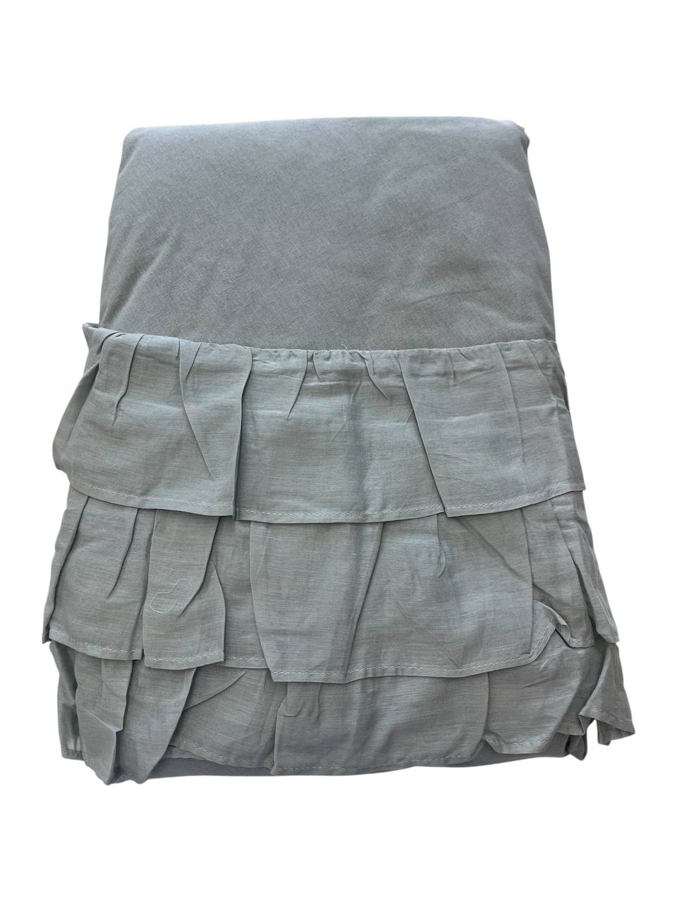 Tovaglia rotonda con rouches Sucre Grigio