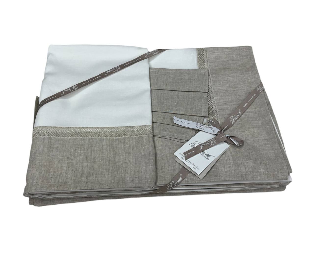 Tovaglia da tavola Star in lino con tovaglioli 180x270cm