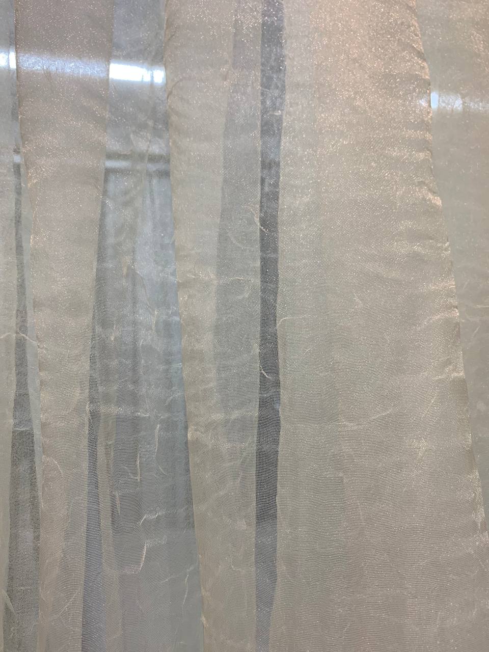 Taglio tenda per interno 400x300cm con piombo organza stropicciata champagne