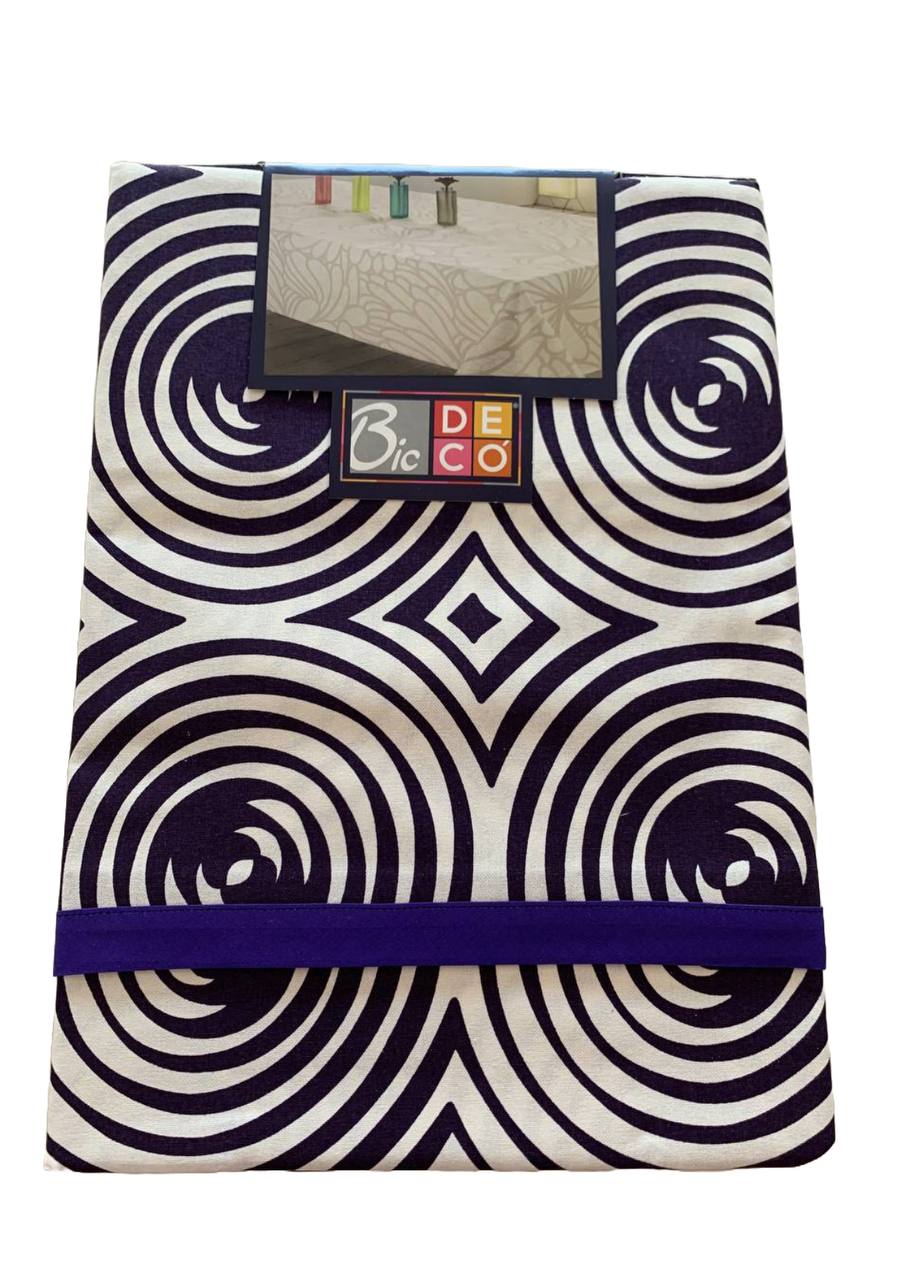 Tovaglia da tavola a cerchi blu x6 posti
