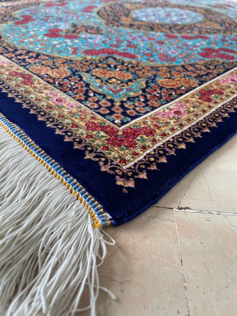 Coppia tappeti orientali Tabriz in seta 90x60cm
