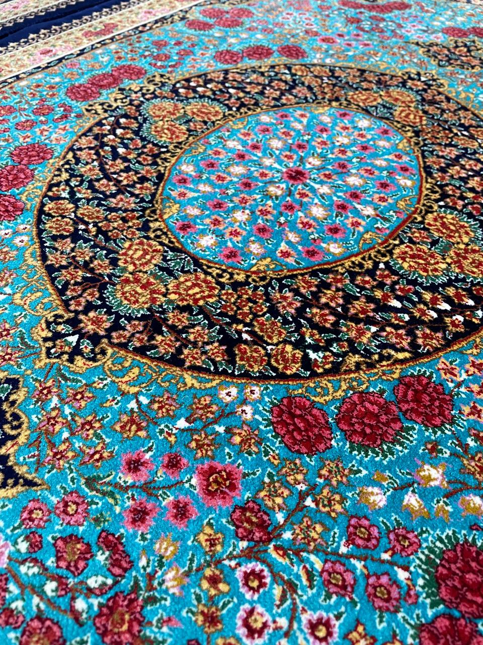 Coppia tappeti orientali Tabriz in seta 90x60cm