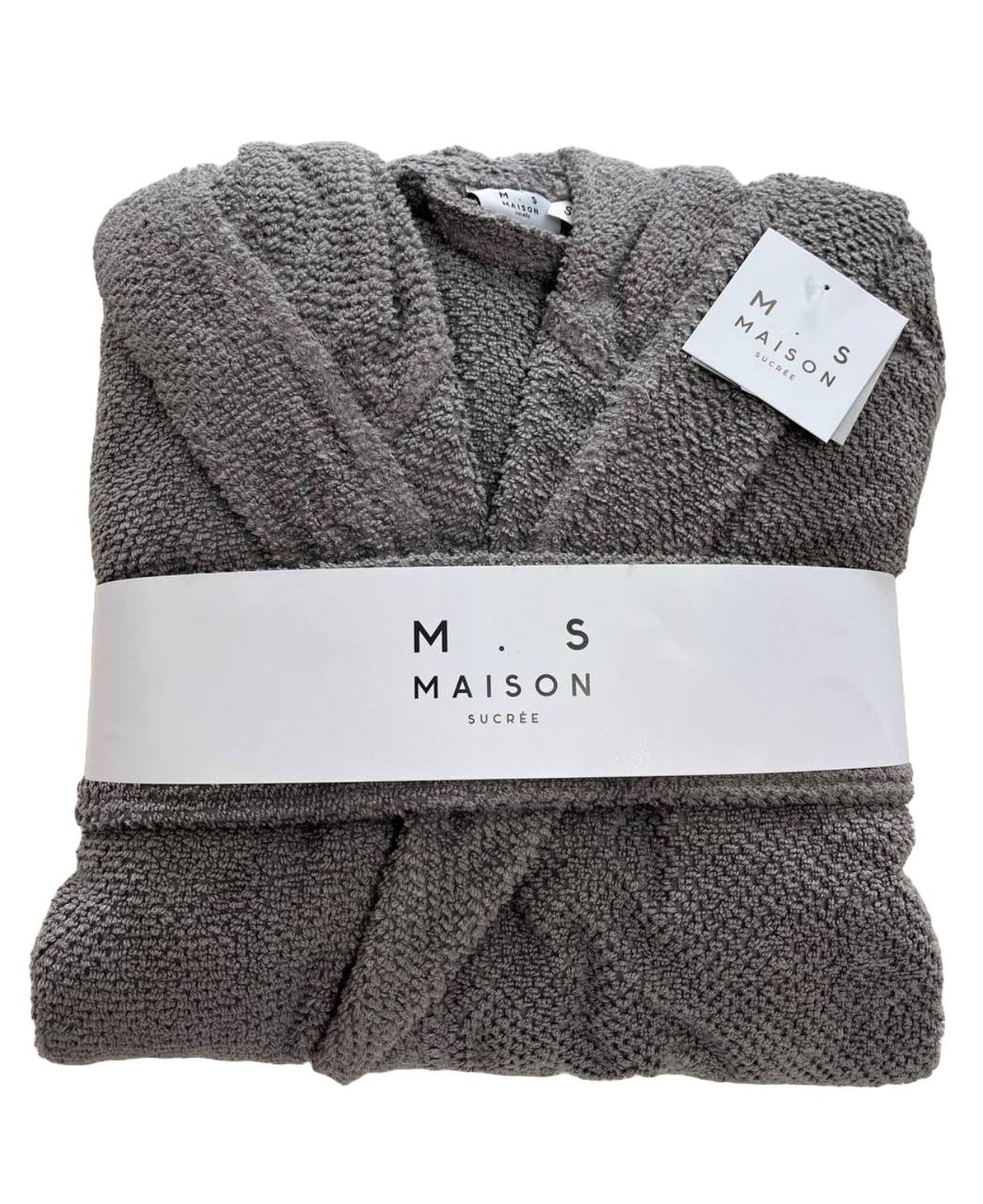Accappatoio Sensei 0048055 In Puro Cotone 450 G/m², Collo Sciallato, Grigio Antracite, Taglia M, Lavabile A 60°
