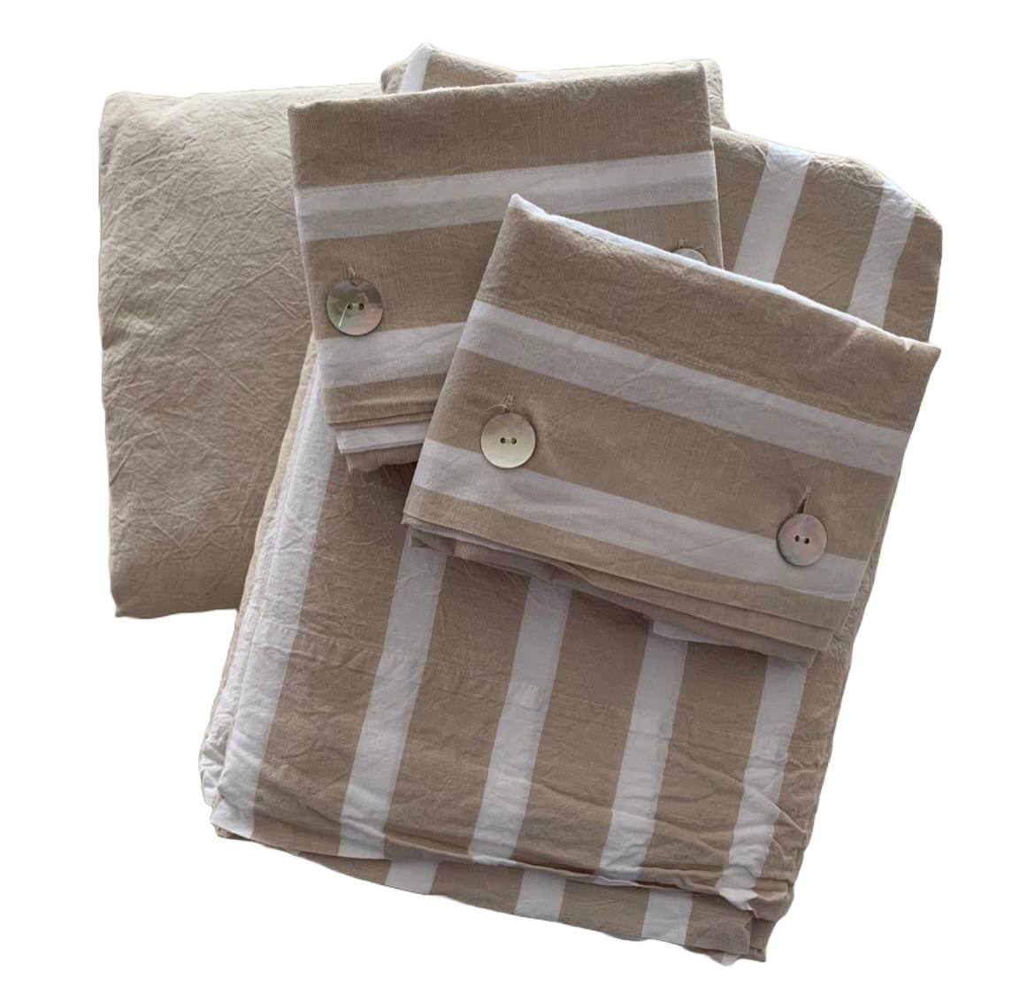 Completo lenzuola No Stiro Riga Lipari 100% cotone