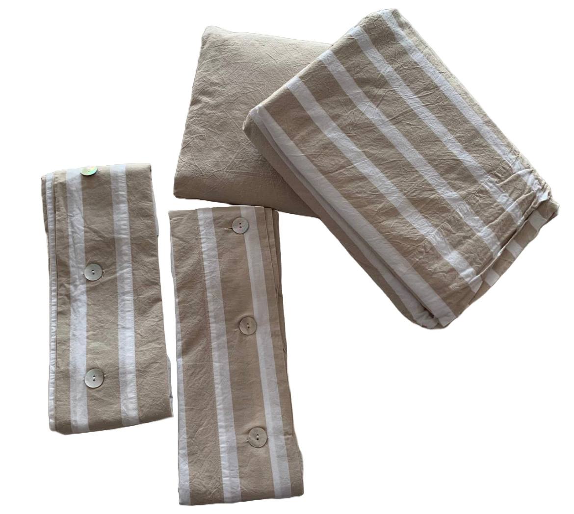 Completo lenzuola No Stiro Riga Lipari 100% cotone