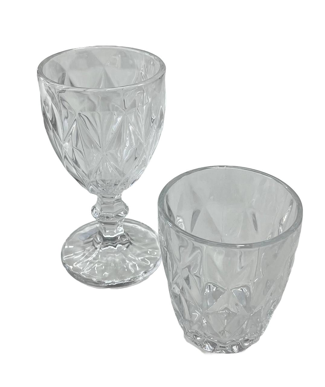 Set bicchieri in pasta di vetro art. Murano colore Cristallo