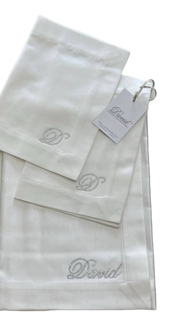 Parure Centrini Rasone con logo in strass