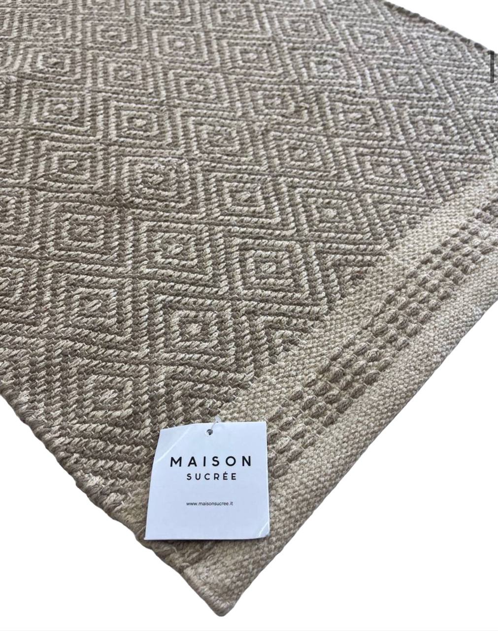 Tappeto Rombi in cotone con fondo antiscivolo