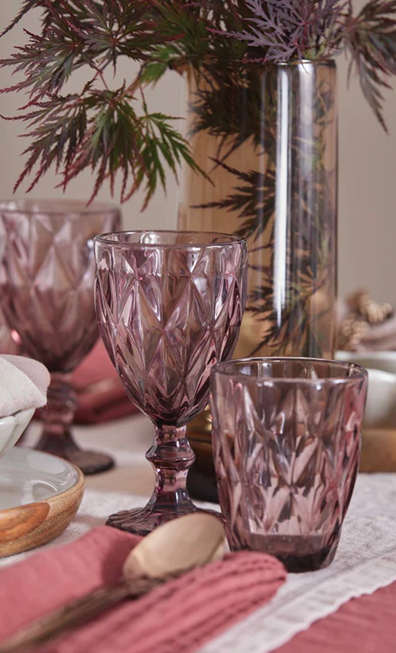 Set bicchieri in pasta di vetro art. Murano colore Rosa