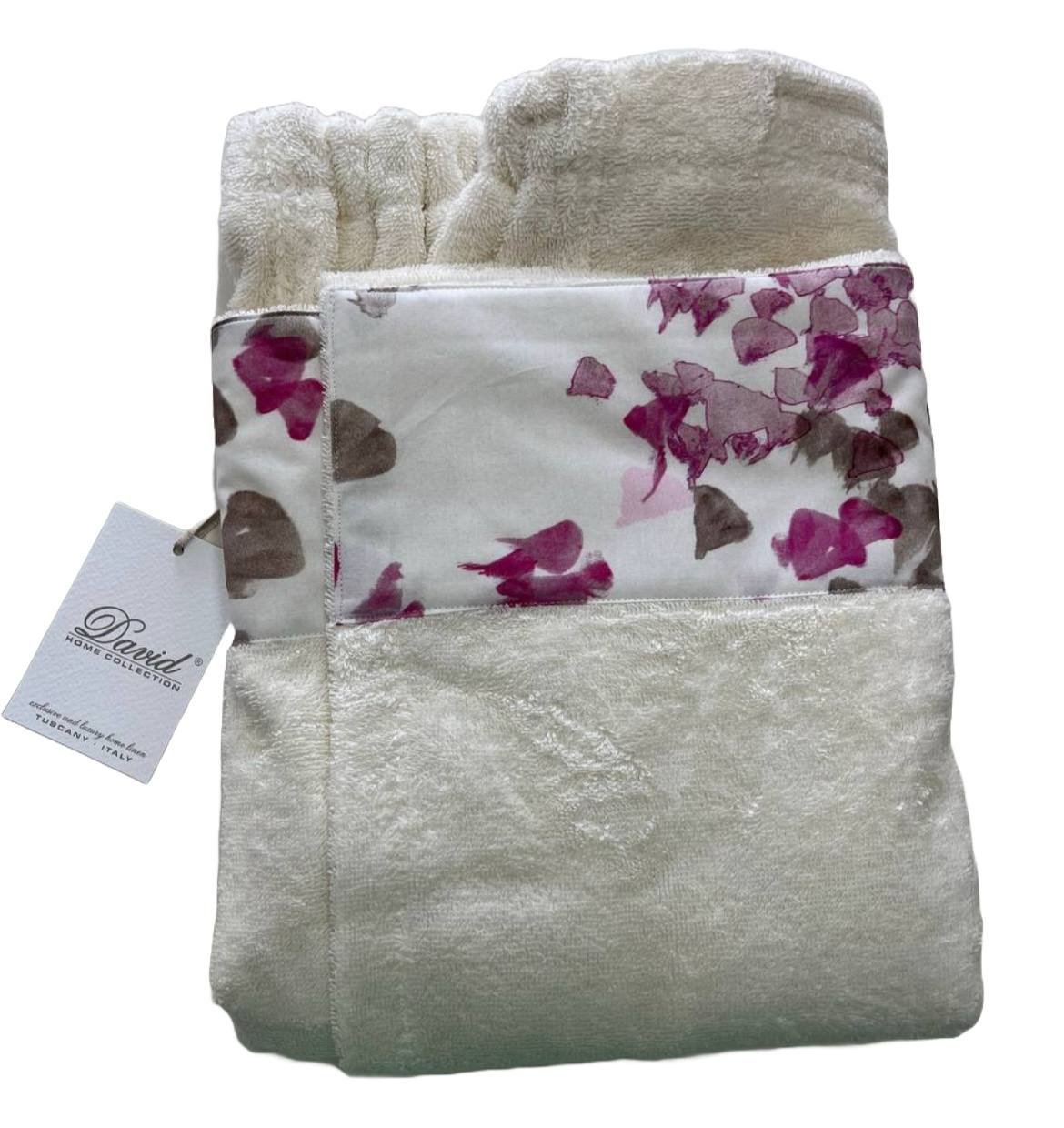 Pareo in spugna Rebecca rosa/ latte