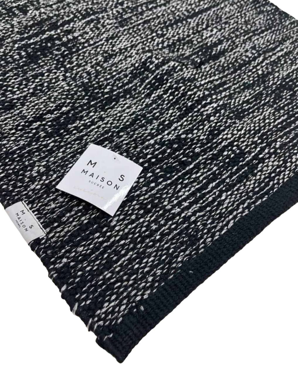 Tappeto in cotone Carola Nero
