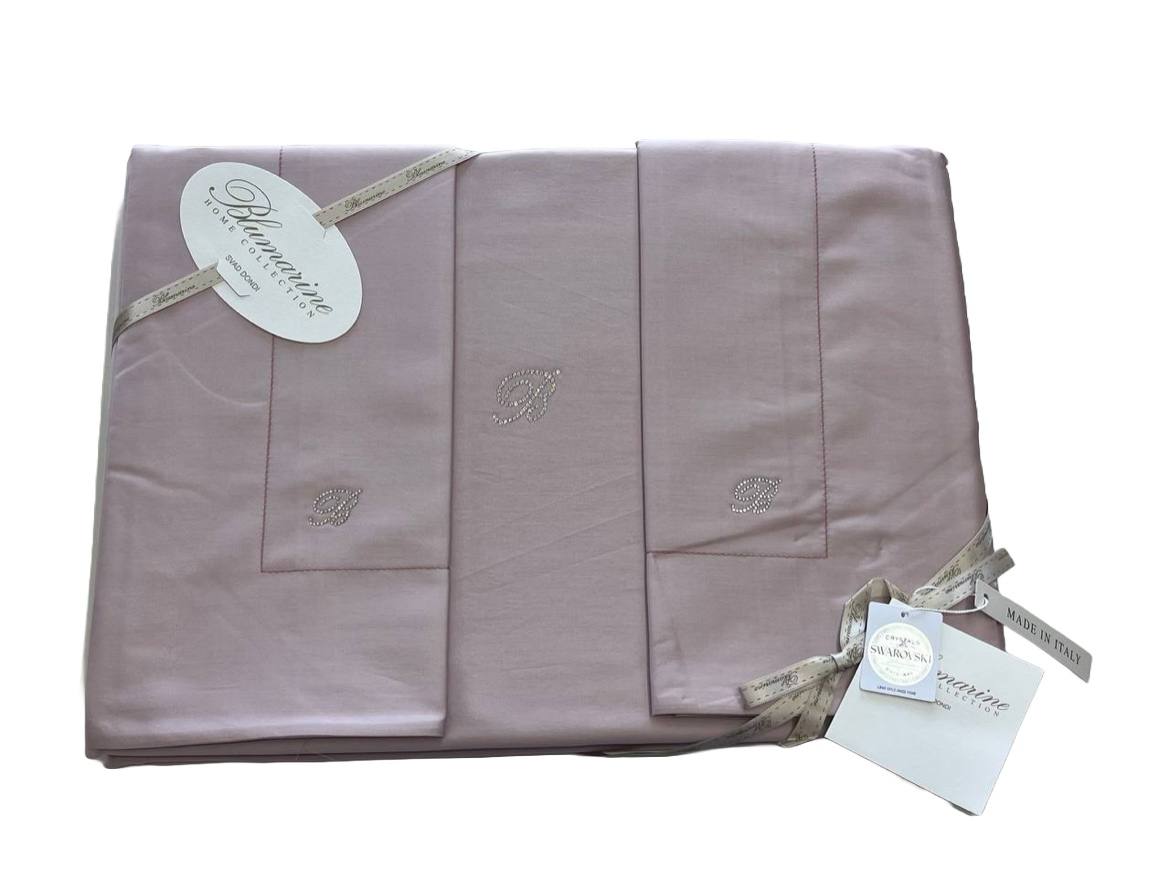 Completo copripiumino matrimoniale Lory con logo in strass
