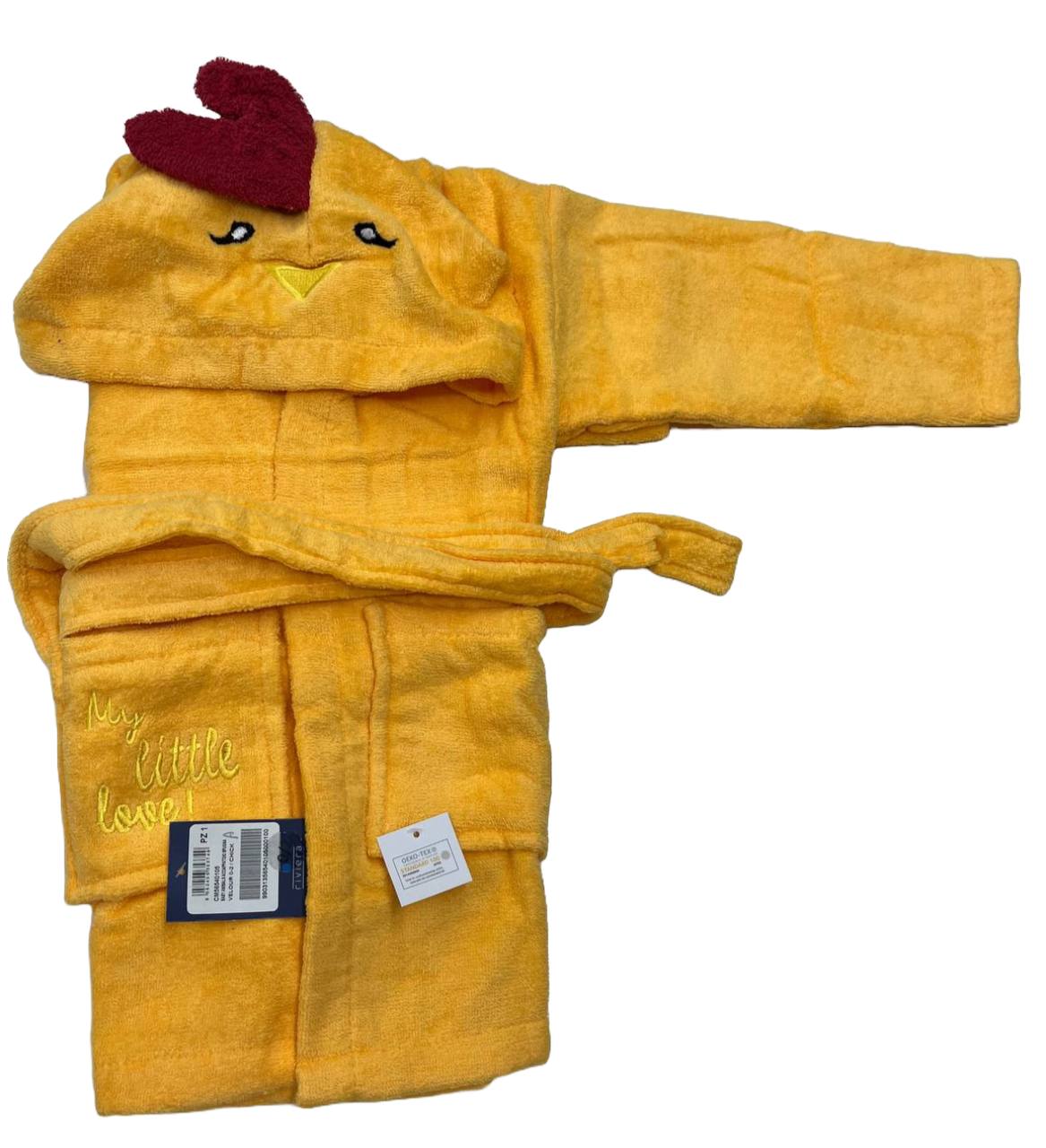 Accappatoio in spugna Baby Animals Chick giallo