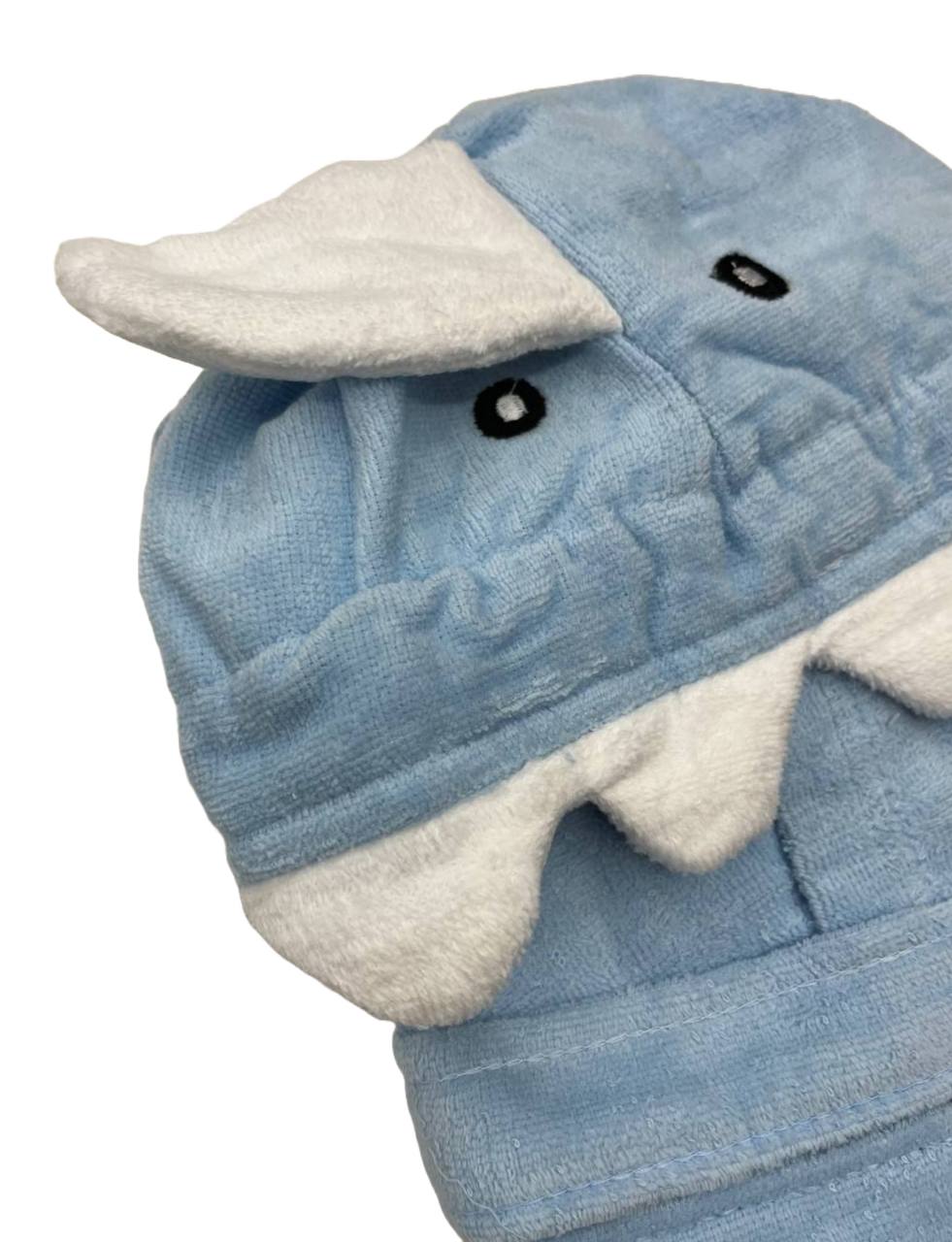 Accappatoio Spugna Baby Animals Shark azzurro