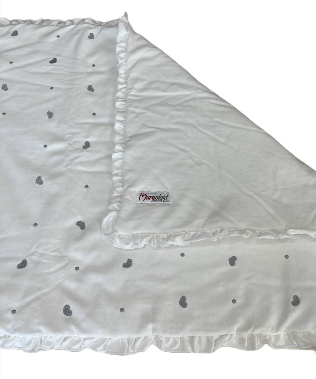 Trapuntino Carrozzina Baby 66x86 cm Cuoricini grigio