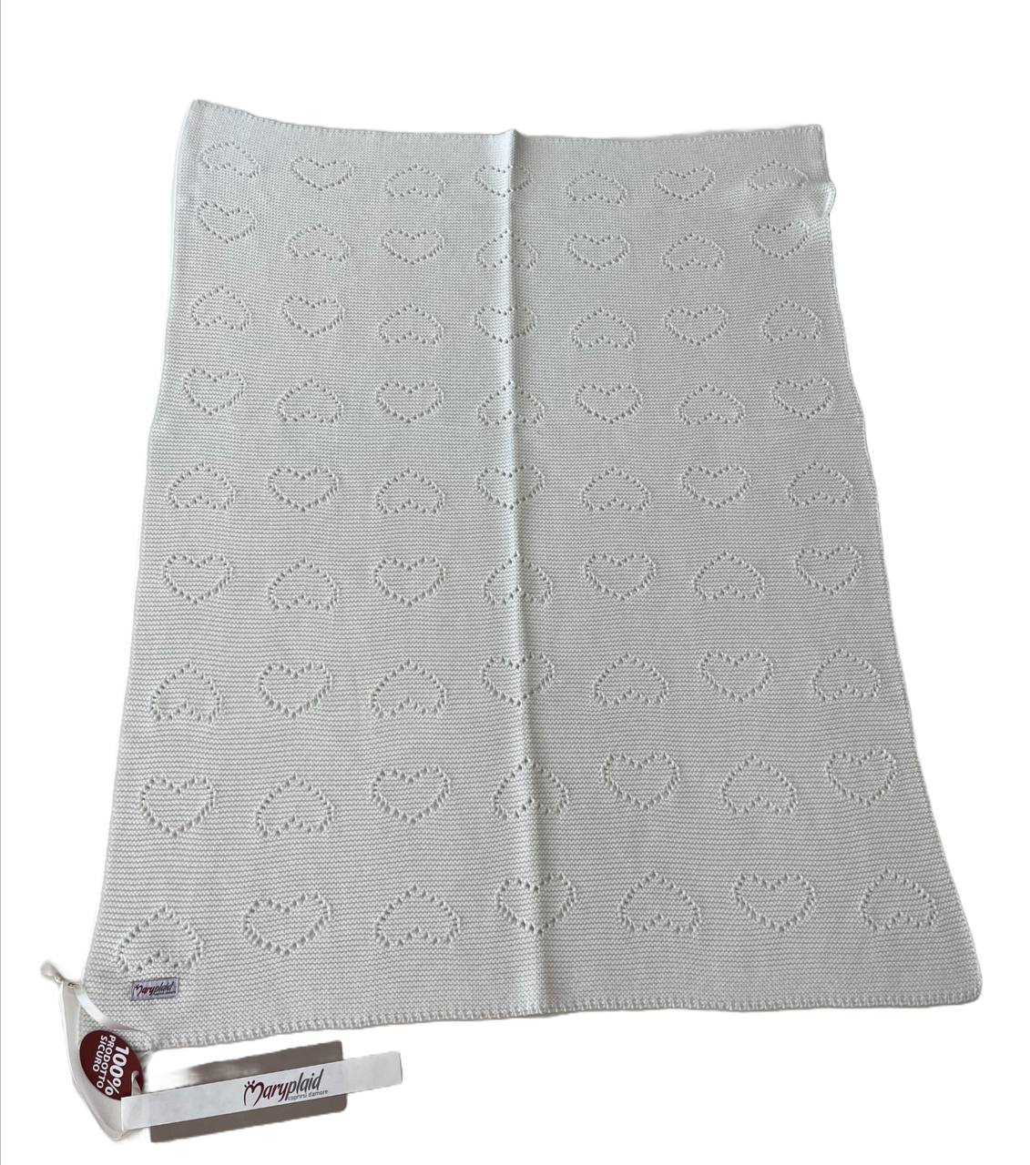 Coperta Carrozzina Baby Cuoricini 66x86 cm