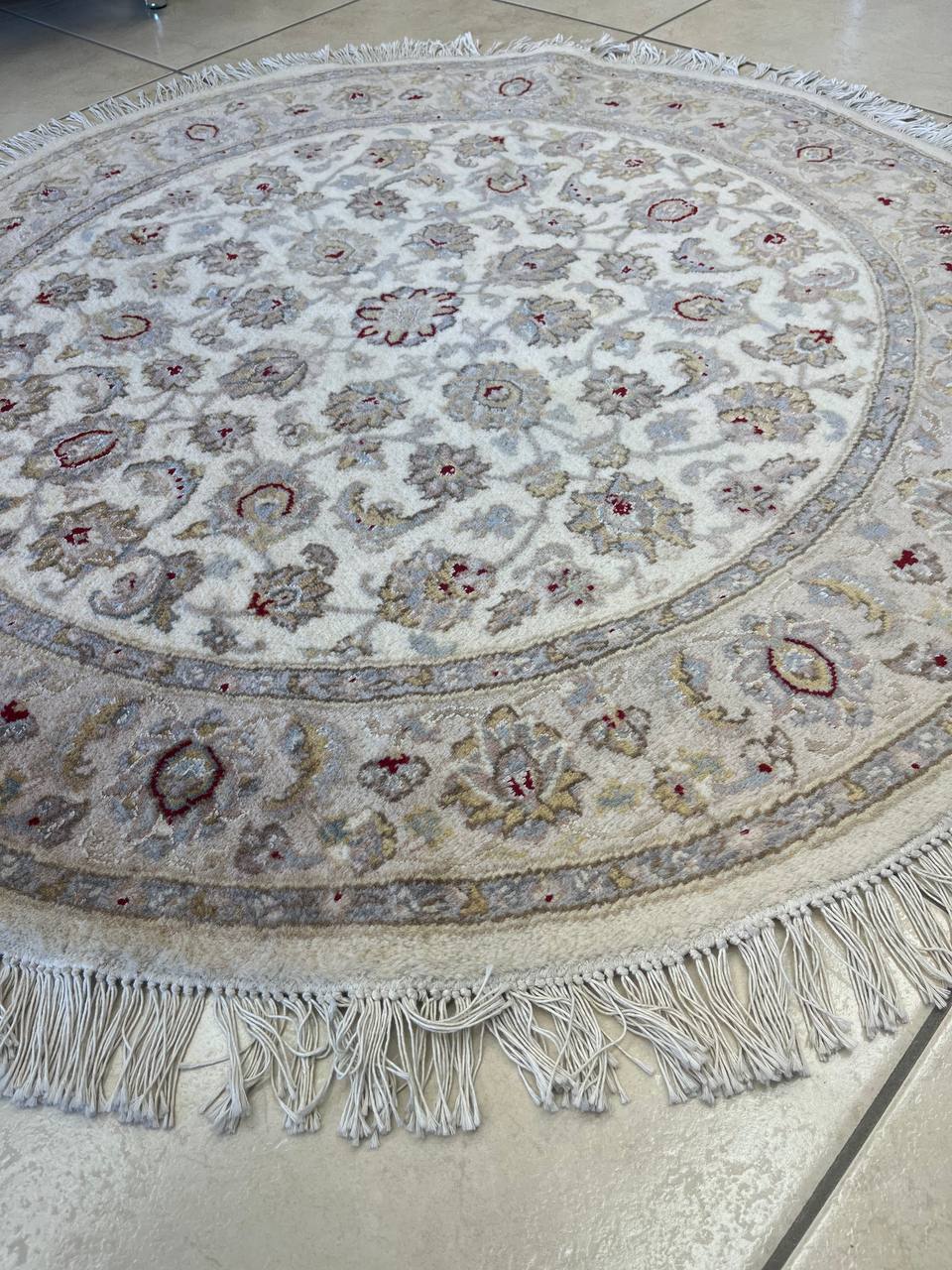 Tappeto orientale Manzoor rotondo diametro 126cm Panna