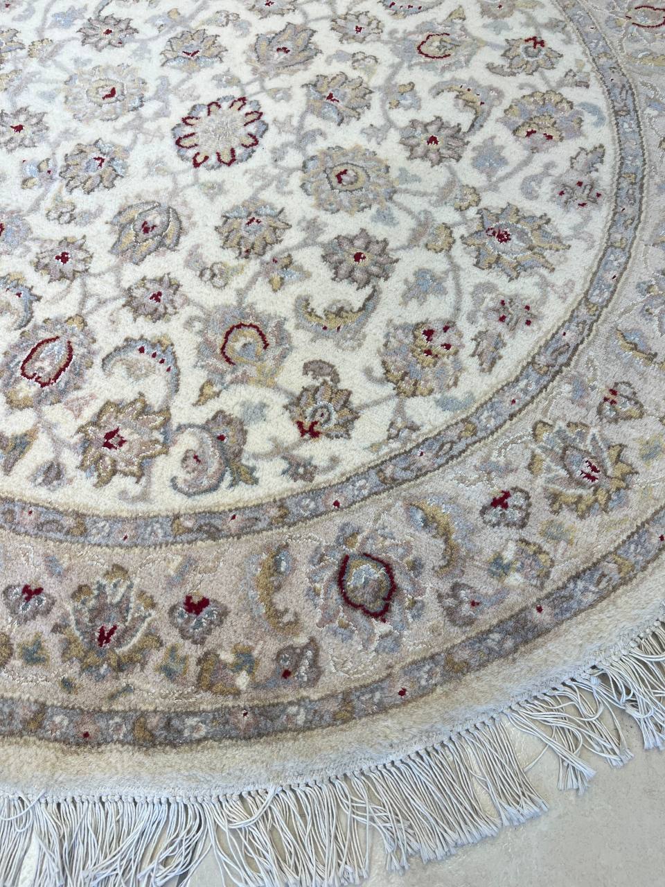 Tappeto orientale Manzoor rotondo diametro 126cm Panna