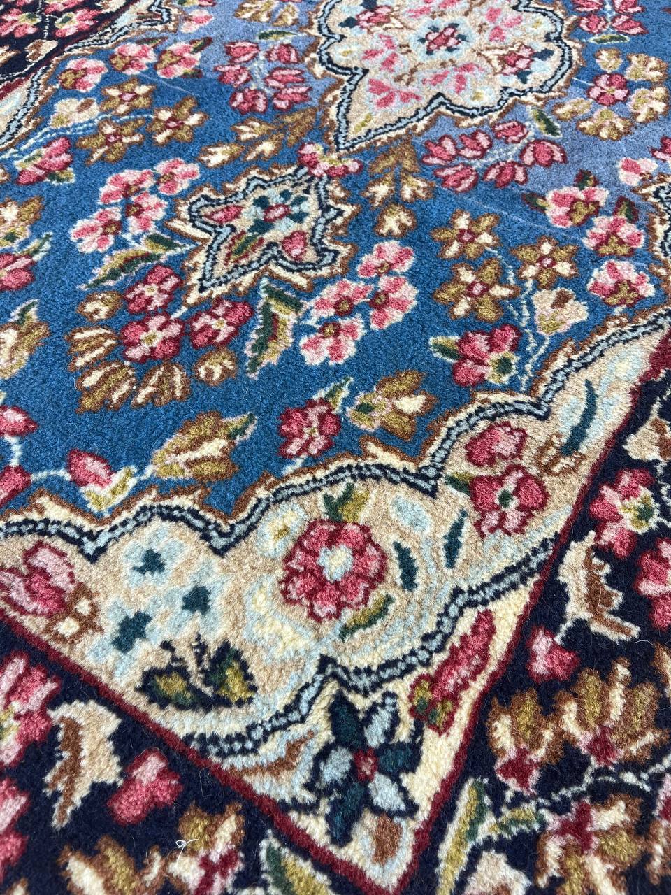 Tappeto orientale Kerman 85x155cm Blu