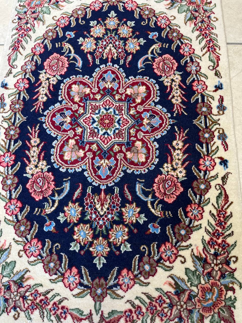 Coppia Tappeti orientali Qum Roialy 60x92cm Blu