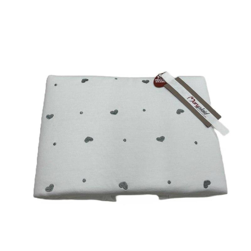 Trapuntino Carrozzina Baby 66x86 cm Cuoricini grigio