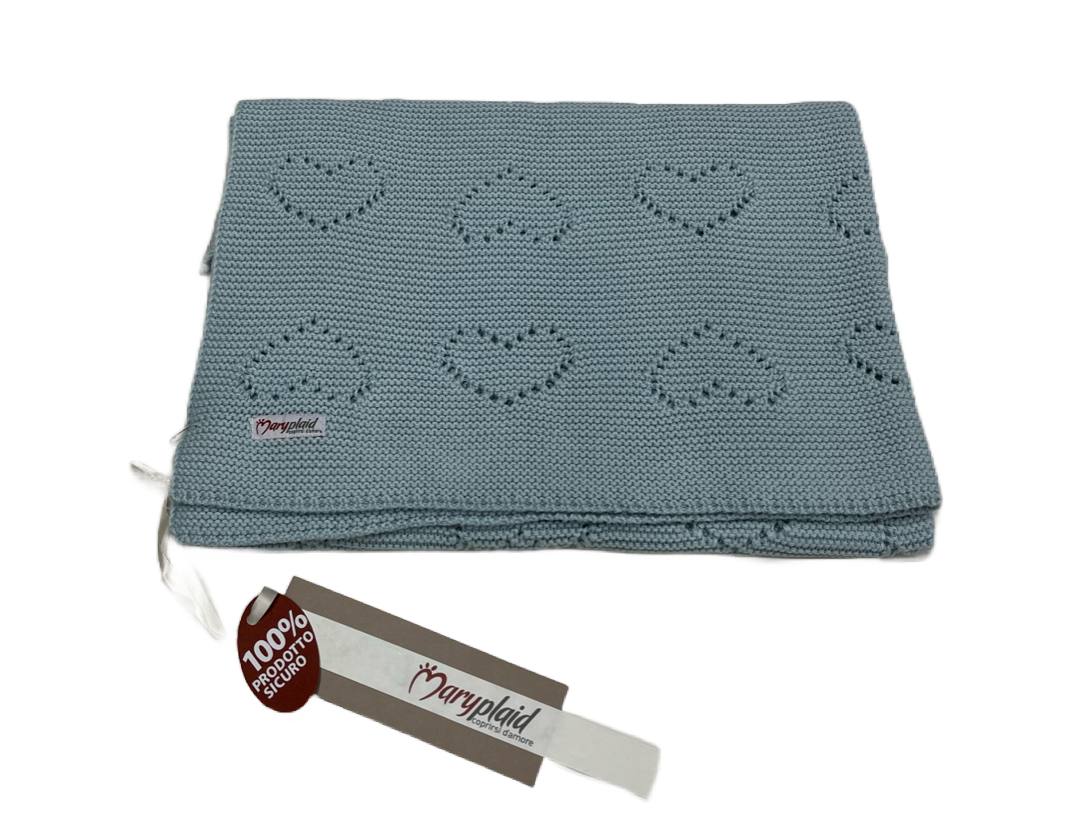 Coperta Carrozzina Baby Cuoricini 66x86 cm