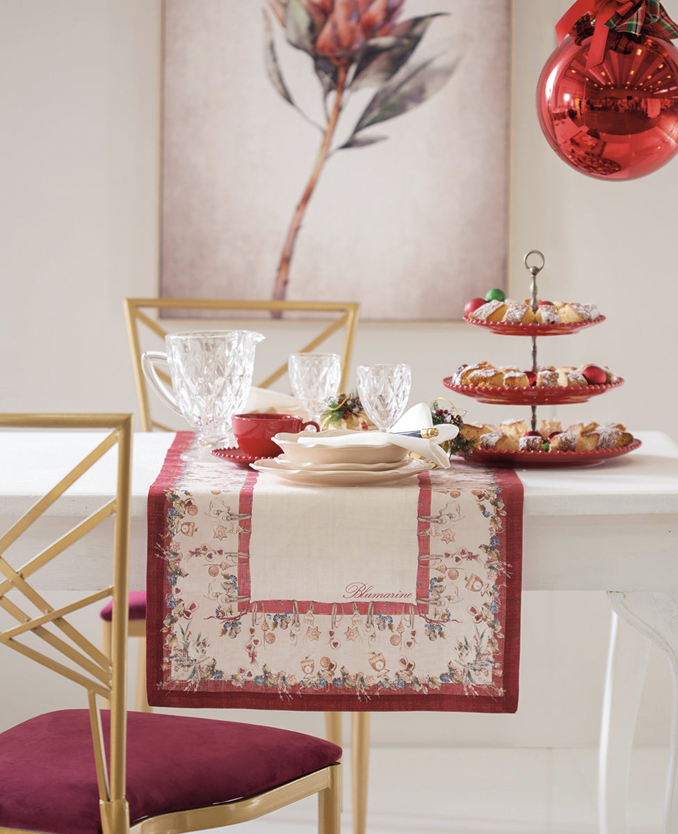 Runner Natale 50x150cm Biscotti Rosso