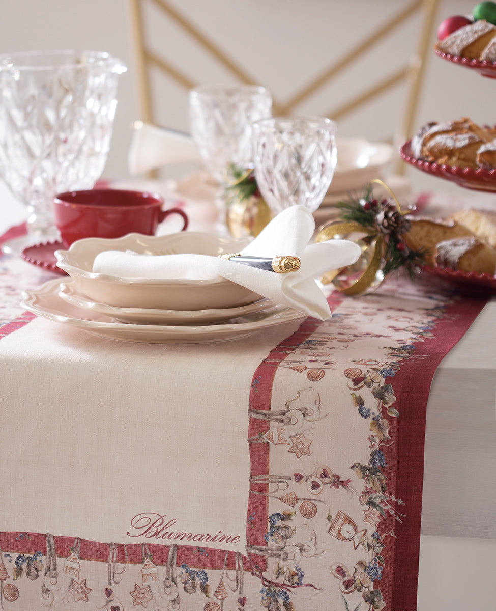 Runner Natale 50x150cm Biscotti Rosso