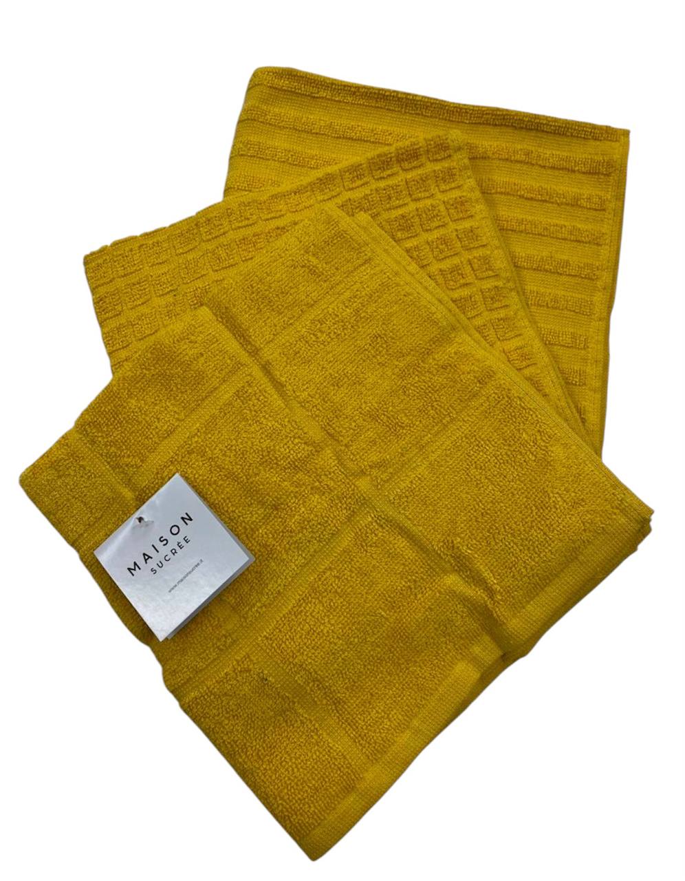 3 Strofinacci 50x50cm in spugna di cotone 100%
