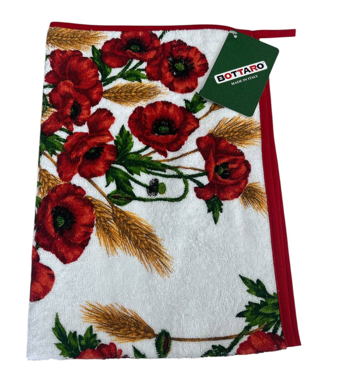 Strofinaccio in spugna di cotone 50x70cm Papaveri rosso